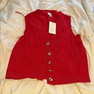A New Day Vibrant Red Knit Vest